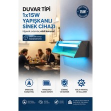 Sinektech Elektrikli Yapışkan Levhalı Sinek Öldürücü 1X15W Duvar Tipi Sinek Cihazı Sinek Tutucu Sinek Yakalama