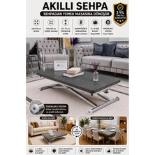 Sehpam Akıllı Home Üst Tabla Mdf Kartal Oval Köşe Alt Ayak Krom