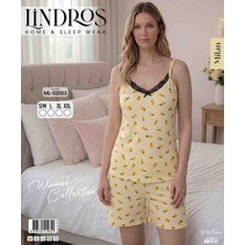 Lindros Milan Ip Askılı Ananas Desenli Pijamatakımı