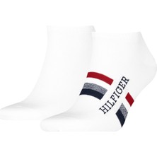 Tommy Hilfiger Tab Sock 2 Pack White Pamuklu Patik Bilek Çorap 2 Li Pkt Beyaz