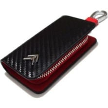 İdeal Aksesuar Citroen Fermuarlı Deri Desenli Anahtarlık Kumanda Kabı Ithal Şık Car Keychain