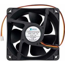 120X120X38MM Rulmanlı 12CM 12V 1.0A 3p Xmer 3 Uçlu Fan