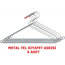 TAN EXPRESS 6 Adet Metal Tel Elbise Kıyafet Askısı