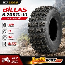 Billas 20X10-10 Tl Dubleks 4pr 34J BL777 Atv Lastiği (Üretim TARIHI:2025)