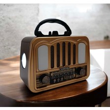 Everton RT-771 Solar Güneş Panelli Nostaljik Radyo Bluetooth Hoparlör Fm/am/sw USB Tf Işıklı