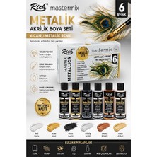 Artlantis Rich Mastermix Akrilik Boya 6 Renk 60 ml 1 Paket Metalik Renkler Akrilik Boya 6 Lı Profesyonel Tuval Canvas