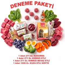 Çiğmamam Barf Kedi Tanışma Paketi Kavurma Barf Kırmızı ve Beyaz Etli Çiğ Mama Çeşitleri 4 Paket