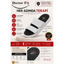 Doctor Fit 45 Numara Refleksoloji Rahatlatıcı,akapunktur Masaj Terliği Beyaz Erkek Terliği