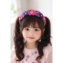Retro Women Kız Çocuk Mor Pembe Keçe Kutlama Hediyelik Doğum Günü Penses Tacı Taç