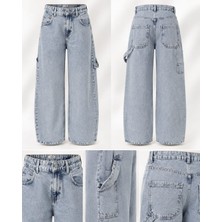 Ymr Moda Tokalı Baggy Kar Yıkama Genç Bayan Kot Pantolon
