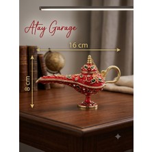 Atay Garage Taşlı ve Emaye Işlemeli Otantik Sihirli Lamba Biblo - Kapaklı Küçük Mücevher / Yüzük Kutusu