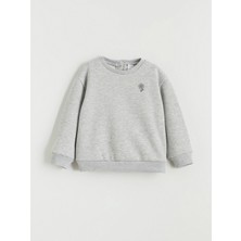 Lc Waikiki Yeni Sezon Bisiklet Yaka Çiçekli Kız Çocuk Kalın Sweatshirt