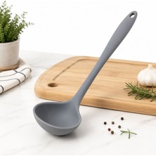 Umiya 29 cm Silikon Çorba Servis Kepçesi Isıya Dayanıklı Çizmez Yapışmaz Yemek Kepçesi