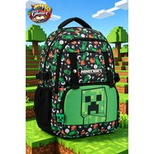 Glanart 4 Bölmeli Ilk Okul Çantası Mınacraft Lisanslı 1 Adet Yeşil Wiggle