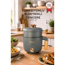 Torima Çok Fonksiyonlu Elektrikli Tencere 1.6L Buharlı Yağda Pilav Yemek Pişirme Makinesi ETC01 Antrasit