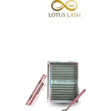 Lotus Lash Ans Nails Dıy 280 Li Mega Cluster Kirpik Seti - Çift Taraflı Bond ve Seal Yapıştırıcı Sökücü Remover ve Özel Cımbız Dahil 4'lü Avantajlı Paket