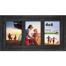 Beyaz Yıkama Resim Çerçevesi ile 4x6 Eskitilmiş Gri Ahşap
