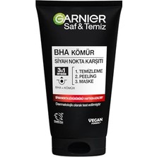 Skin Naturals Saf Temiz Siyah Nokta Karşıtı Kömürlü 3'ü 1 Arada 150 ml