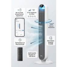 Dreo Akıllı Kule Tipi Vantilatör 12 Hız Kademeli 120° Salınımlı Wi-Fi Kontrollü Sessiz Fan
