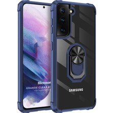 S21 Plus Için Kılıf Military Ring Holder Siyah Galaxy S21 Plus ile Uyumlu Kılıf - Siyah