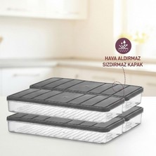 Adet 1 Lt. Nora Organizer Buzdolabı Buzluk Düzenleyici Saklama Kabı-Gri