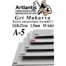 A5 Mukavva Gri 1.5 mm 10 Adet 1 Paket 14,8X21 cm A-5 Mukavva 1,5 mm Kalınlığında A-5 Mukavva