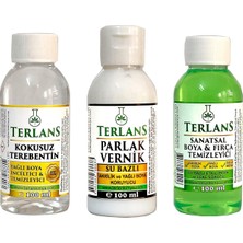 Boya Seti Yardımcı Malzemeler 3X100 ml Terebentin - Vernik - Boya Temizleyici