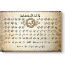 Allahın 99 Ismi Esma-Ül Hüsna Tablosu 60 x 40