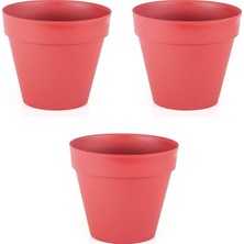 Dekoratif Yalı Saksı (Kırmızı) 3 Adet