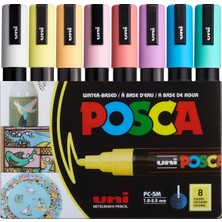 Uni Poster Markörü Posca Set Pc-5m/8c Sc Soft Renk 8 Li