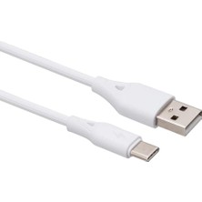 USB Type-C Şarj ve Data Kablosu Beyaz 25 cm
