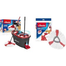 Vileda Turbo Paspas Komple Set, Teleskopik Saplı Yer Sileceği, Güçlü Lifli Mikrofiber Paspas Ba
