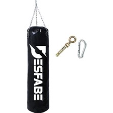 Desfabe Boxing Star 70X25 cm Zincirli Boks Kum Torbası Siyah +Askı Aparatı