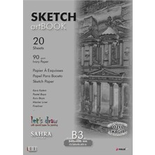 Sketchbook Sahra B3 Tutkallı 90 Gr. Ivory 34,5X49,5 cm 20 Yaprak