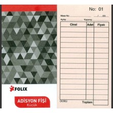 Folix Adisyon Fişi Numaralı 50 Yaprak Küçük 7,5 cm x 15 cm 36 Adet