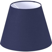 Lit Dizayn Abajur Başlık Lacivert Konik Şapka 25X15X20 cm Dekoratif Özel Yüksek Kalite Kumaş