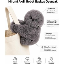 Shopfocus Mirumi Akıllı Robot Baykuş Oyuncak Uyku Arkadaşı Sese ve Harekete Duyarlı Hediyelik Çantaya Takılan Sesleri Taklit Etme Pilli Modeldir Müzikli