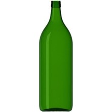 10 Adet 2 Litre Plastik Kapaklı Cam Şişe Şarap Zeytinyağı Su Şişesi Zümrüt Yeşili