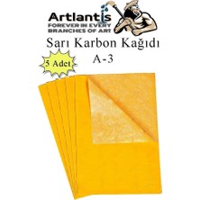 Artlantis Karbon Kağıdı A3 5 Adet 29,7X42 cm Renkli Karbon Kağıdı Kopya Kağıdı Transfer Ka�