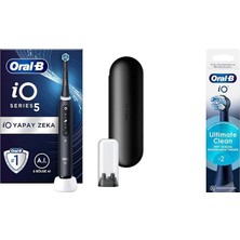 Oral-B Io - 5 Siyah Yapay Zeka Teknolojili Şarjlı/elektrikli Diş Fırçası + Oral-B Io Ultimate