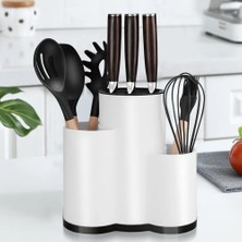 Tezgah Üstü Bıçaklık Kepçelik ve Kaşıklık Düzenleyici Organizer Beyaz 30 x 34