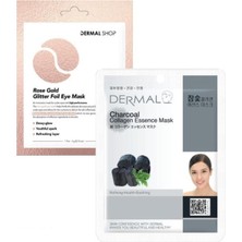 3 Katmanlı Rose Gold Göz Maskesi ve Arındırıcı ve Pürüzsüzleştirici Kömür Özlü Kolajen