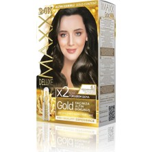 Maxx Deluxe Gold Serisi 24K Altın Parçacıklı Serum ile 1 Kutu 2 x 50 ml ve Geliştiriciler Saç
