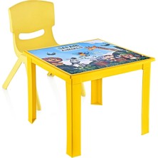 Fiore 2'li Set Çocuk Masa Sandalye Takımı Sarı Safari 1-3 Yaş