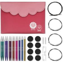 Knitpro Değiştirilebilir Yuvarlak Örgü Iğnesi Uçları, Delüks Set, Zing, 3,50-8,00 mm