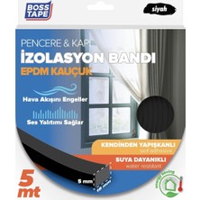 Epdm Kauçuk Pencere Kapi Izolasyon Bandi, 5mm x 15MM x 5mt Boyut, Siyah
