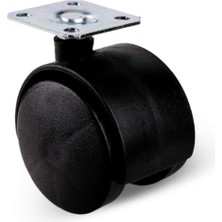 Dsyapıaksesuar Düz Tabla Tekerlek 50MM Masa Sehpa Dolap Tekeri(Krom Siyah 50MM)