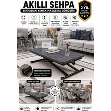 Sehpam Akıllı Home Üst Tabla Mdf Kartal Oval Köşe Alt Ayak Siyah