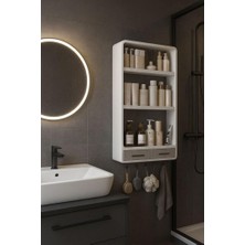 Mallart® Yapışkanlı ve Geçmeli Duvara Monte Çok Amaçlı Organizer Raf Sistemi – Vida Gerekt