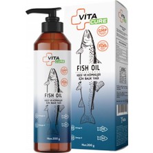 Vitacure Fish Oil 200ML - Kedi ve Köpek - Omega 3 ve 6 Içeren, Deri, Tüy ve Kalp Sağlığına D